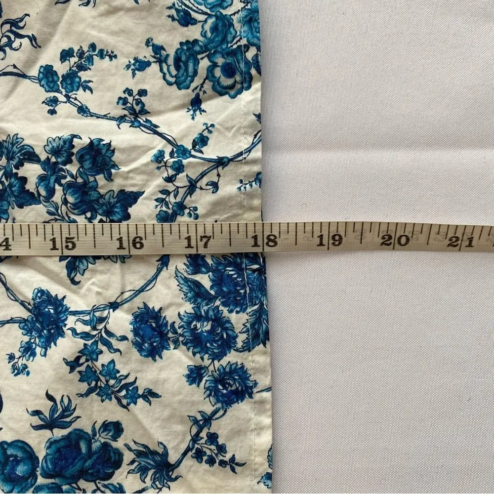 Meadows x Free People Big Blue Floral Carnation Turtleneck Blouse Size 6